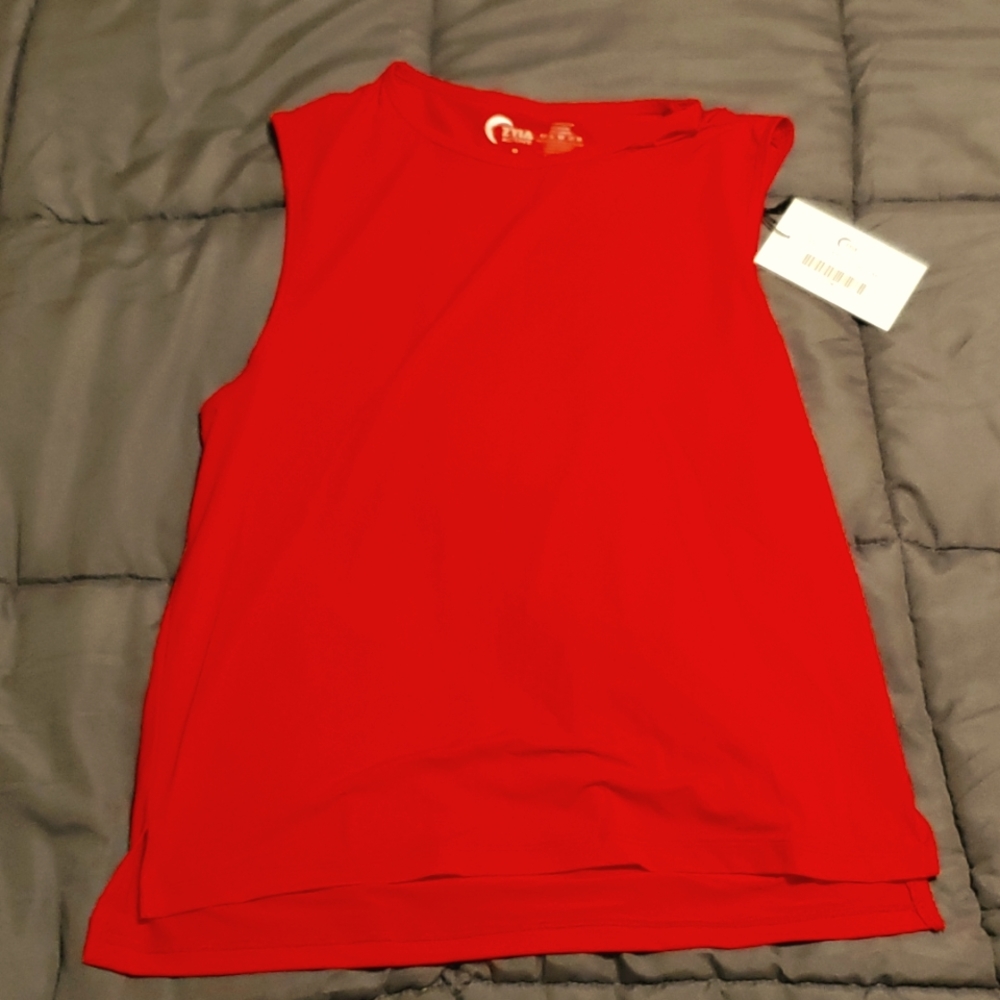 Zyia red slit muscle tank